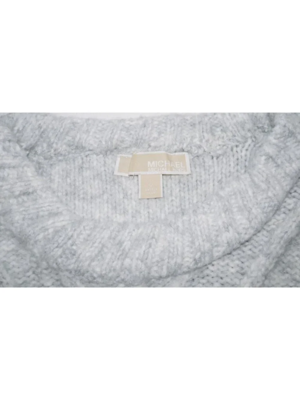 Michael MICHAEL KORS gray cable knit heavier pullover sweater Women's size L